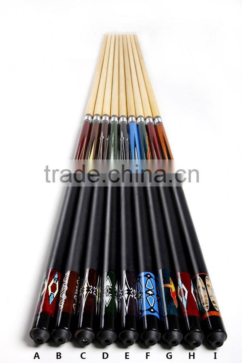 Manufacturer cheap price 1/2 -pc billiard pool cue snooker cue for sale 57inch