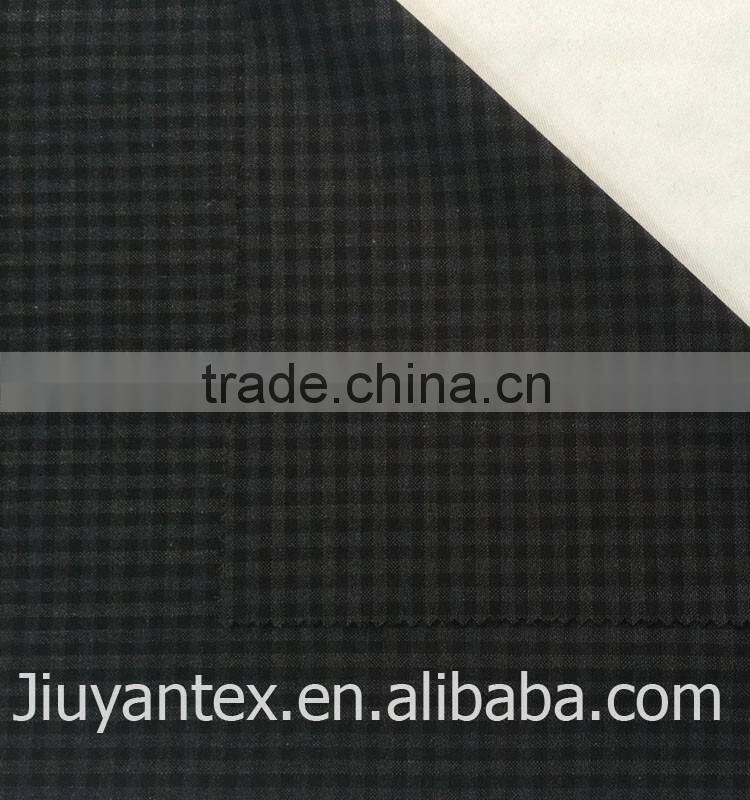 JY-1614 small checks beautiful design colorful printed t/r woven plain weave men's leisure suiting coat cloth fabric