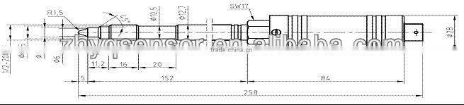 Rigid temperature transducer for plastic machinery
