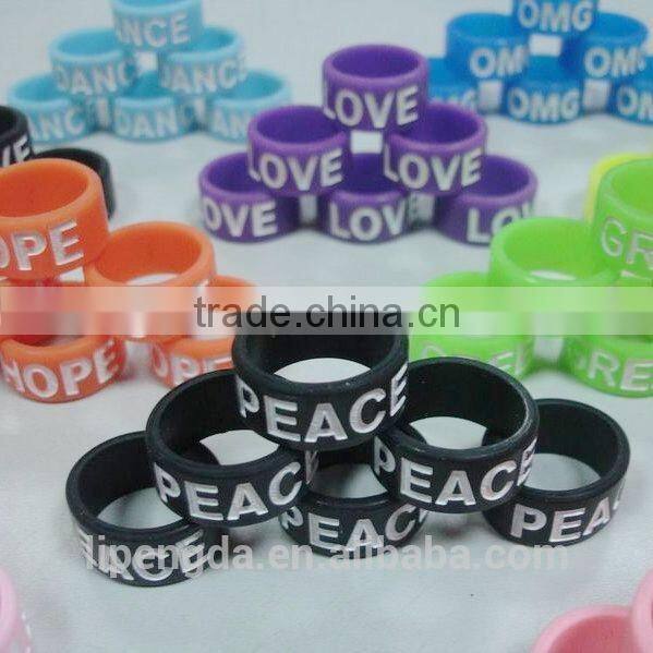 Professional debossed silicone rubber finger ring