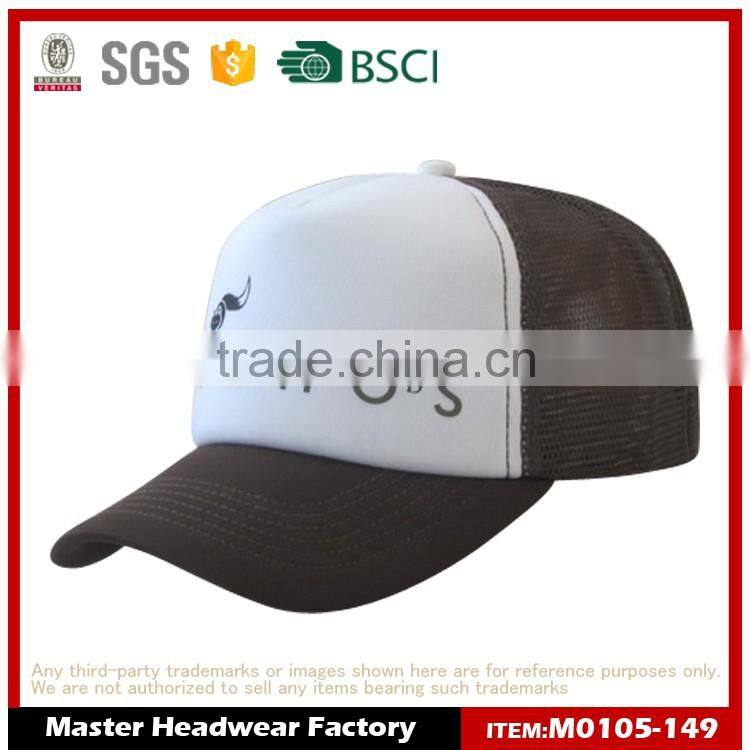 Cheap 5 Panel mesh cap with printed LOGO
