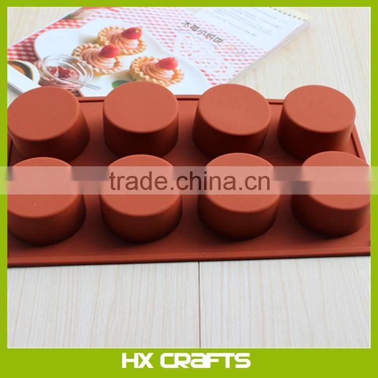 8-Cavity Round Cylinder silicone mold for Handmade Soap, Cupcake, Bread, Loaf, Muffin, Brownie, Cornbread, Cheesecake, Pudding