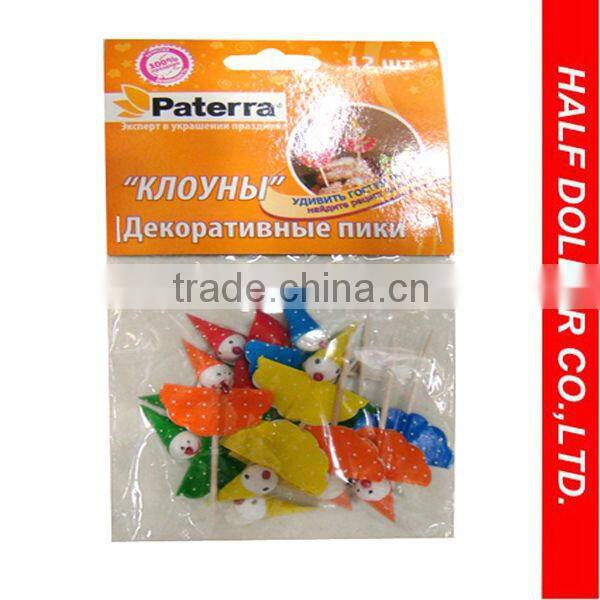 disposable wholesale party wooden christmas flag picks