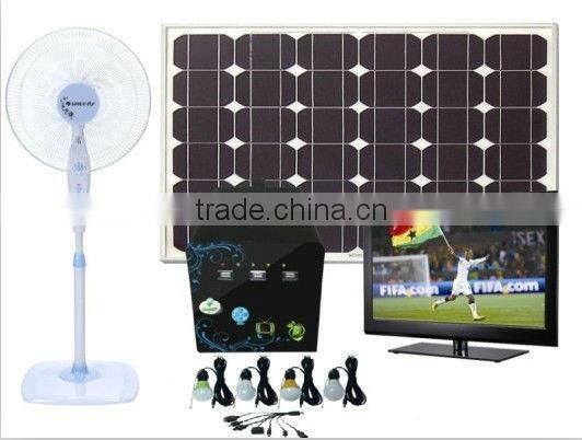 DC portable solar system for makeshift house backup power with mobile charger