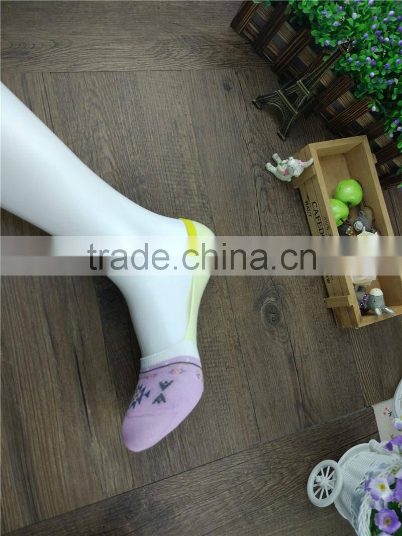 Factory Custom High quality boat new product socks, China classial cute style grey/pink colorful