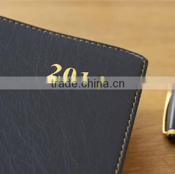 2016 High Quality Diary Leather Cover Notebook /Custom Paper Notebook Office Supplier