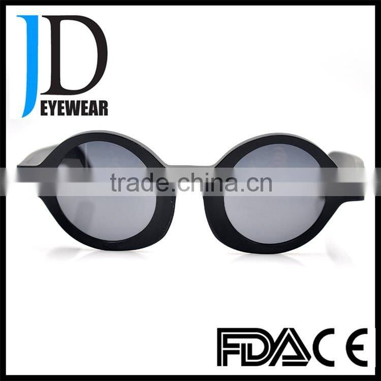 round matte black retro sunglasses