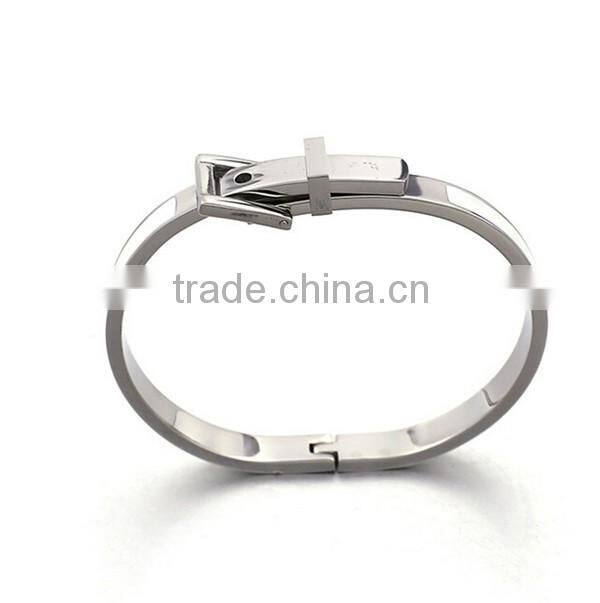 Fashion Women Enamel Spring Bracelet Fine Jewelry Stainless Steel Belt Sivler Cuff Bangle