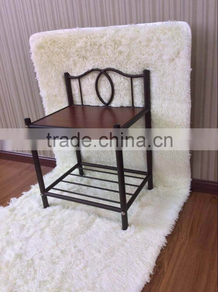 Black MDF Top Iron Night Stand