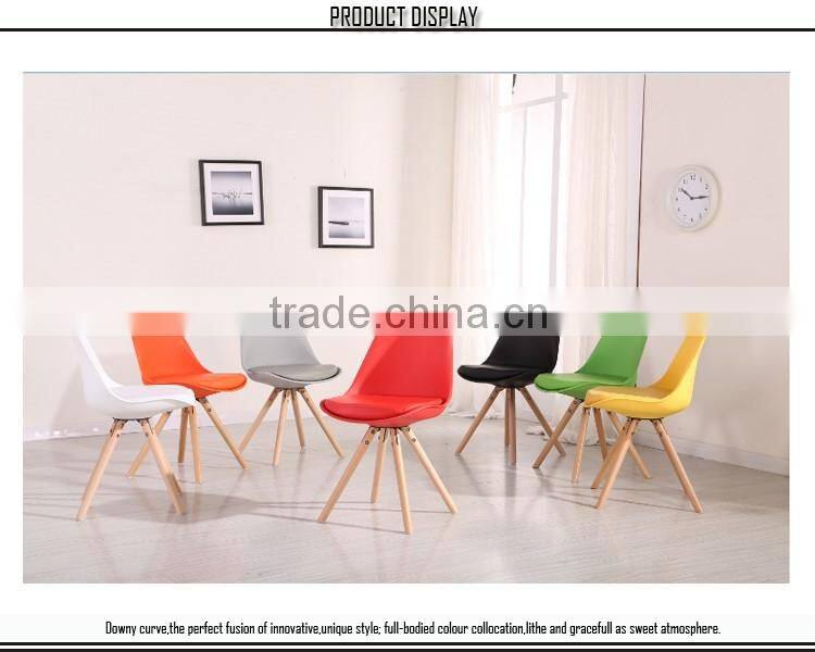 Luxury colorful plastic seat cushion dining chair