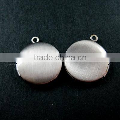 20mm round brass antiqued silver simple photo locket pendant charm DIY supplies findings 1113012