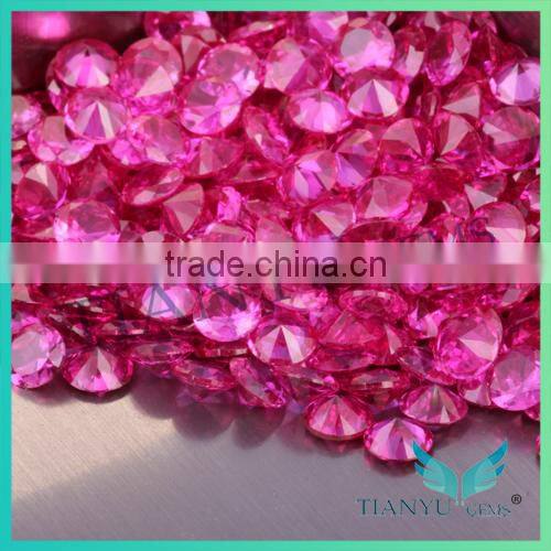 WUZHOU gems loose cubic zirconia 5# round shape synthetic corundum ruby gemstone
