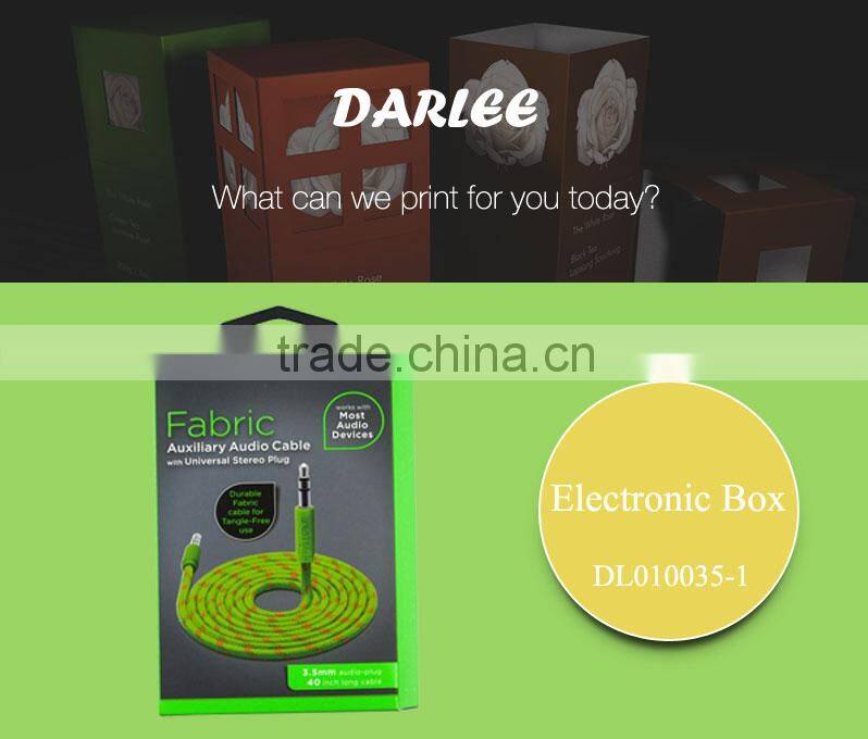 recyclable embossing usb cable packaging box