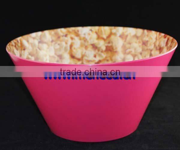 taper shape pink color plastic bowl melamine tableware