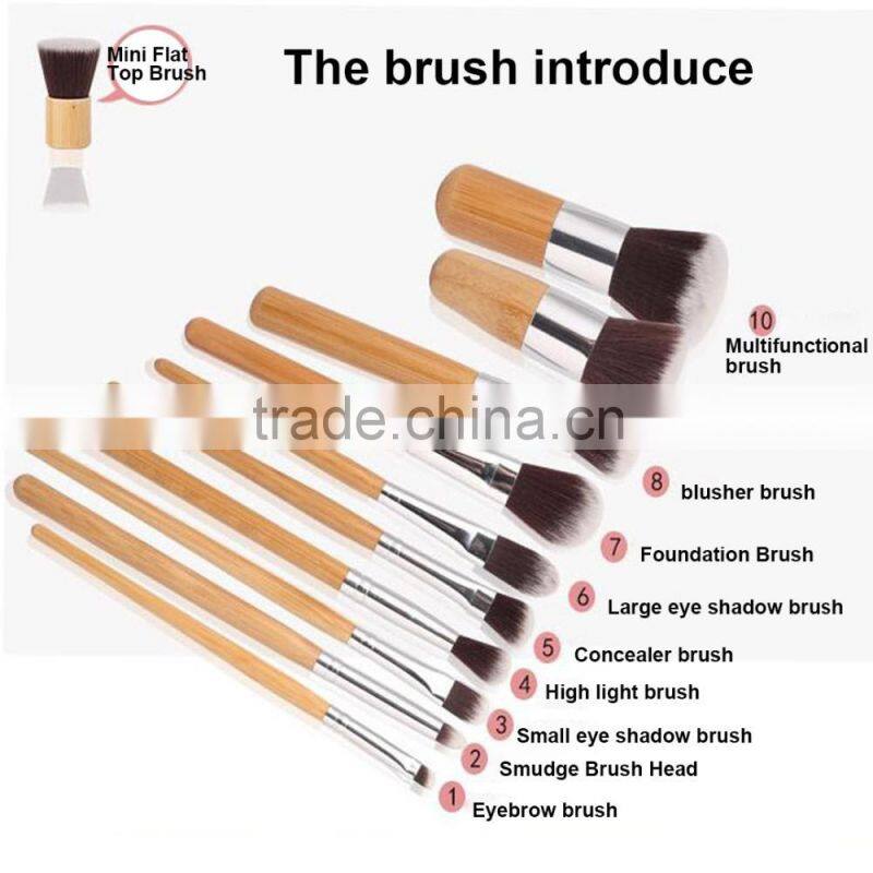 wooden handle make up brushes Professional 11pcs Makeup Brushes Set Wholesale