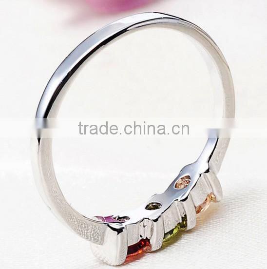 2014 White Gold GP 2ct Round Cut Crystal Diamond Women Engagement Ring