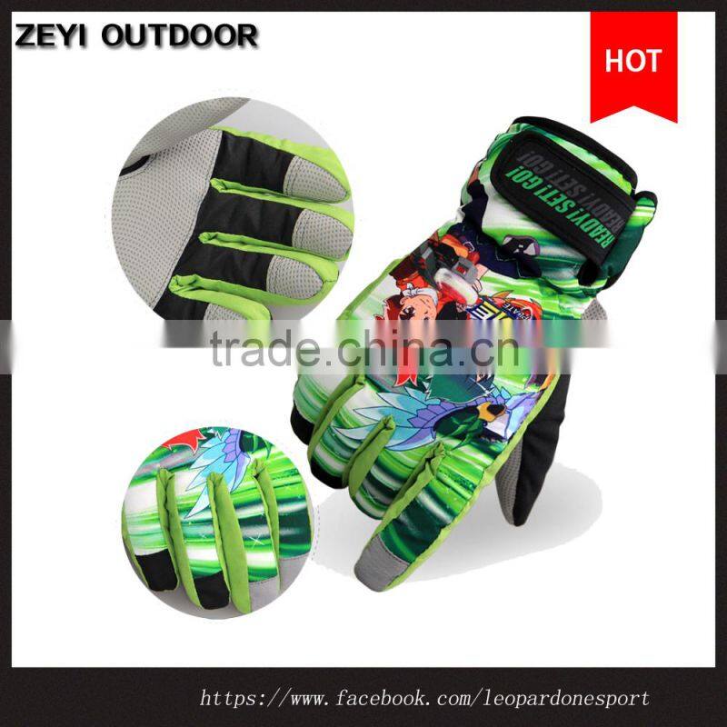 Black Red Winter Warm Sports Waterproof Snow Ski Gloves