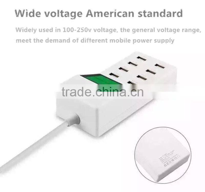 Wholesales USB socket EU/USA/AU/UK USB plug fast 8 port USB charger