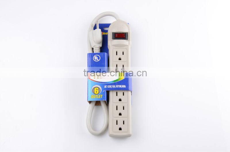 H60008 6-Outlet Office/Home Power Strip, 4 Foot Cord - Wall Mountable