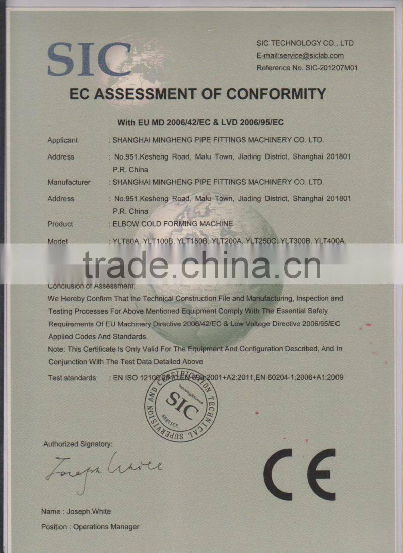 stainless steel elbow forming machine