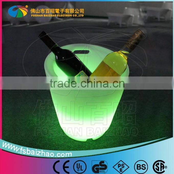 Colorful led plastic ice buckets/beer buckets