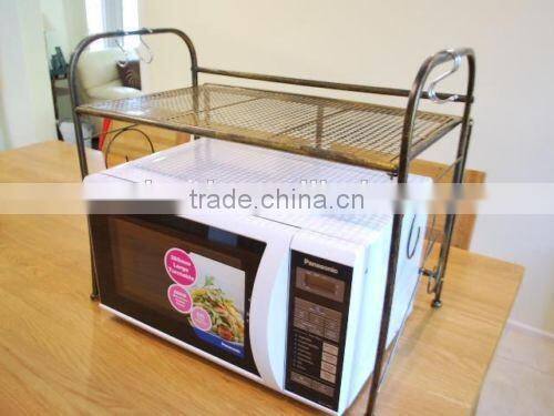 Multilayer folding metal microwave oven stand