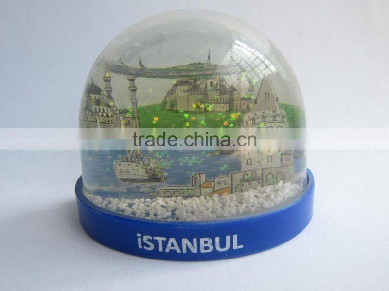 Snow Globe With The Magnet,Fridge Magnet For Tourist Souvenirs,OEM Fridge Magnet Plastic Photo Snow Globe