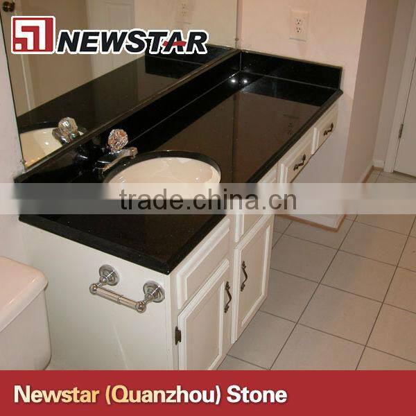 Black granite vanity top vessel sink