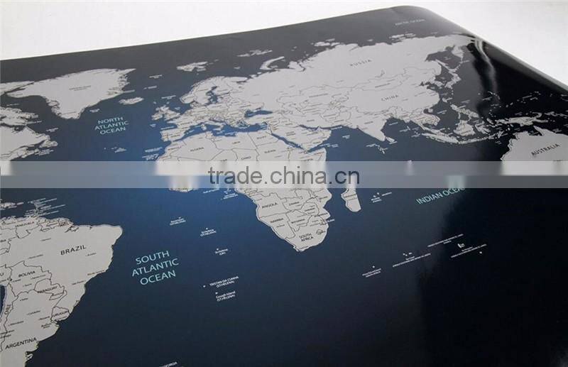 Personalized Scratch-off World Map Poster Travel Indigo Blue travel fashion map