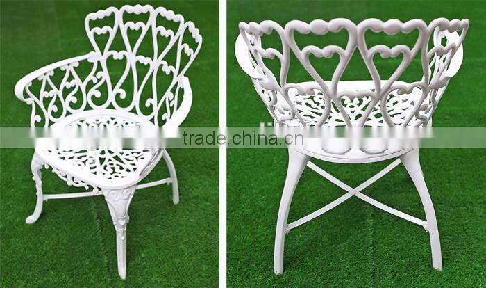White outdoor furniture kids table and chair set cast aluminum patio sets