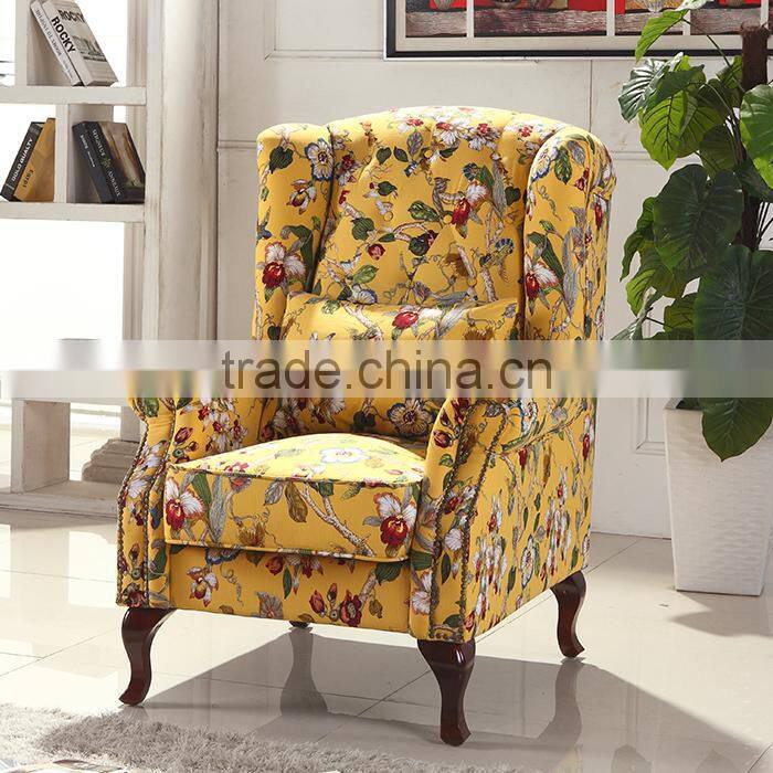 Euro American rustic style fabric sofa tiger chair LQ-D016#-1