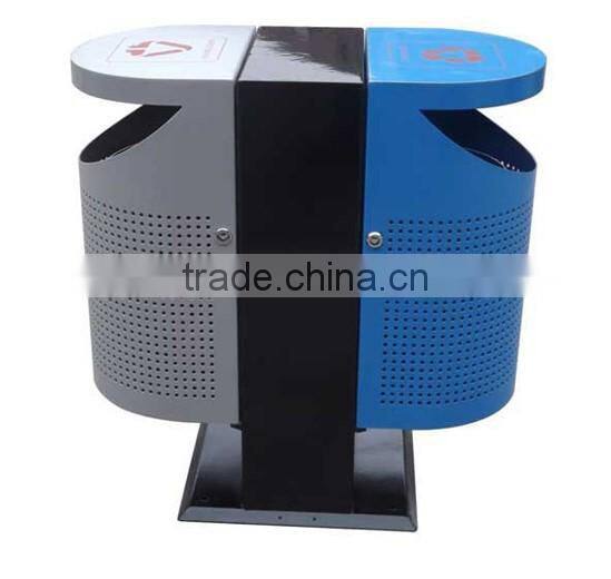 Arlau Metal Steel recycling bin 2 compartments