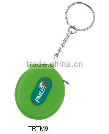 Promotional plastic measuring tape ruler with keyring