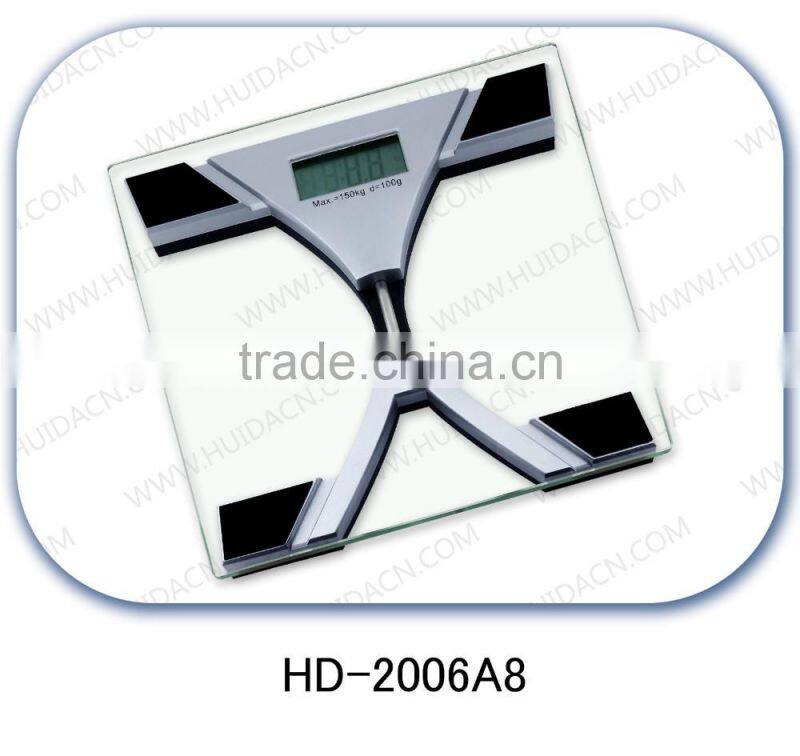 LCD high quality glass electronic body weighing scale