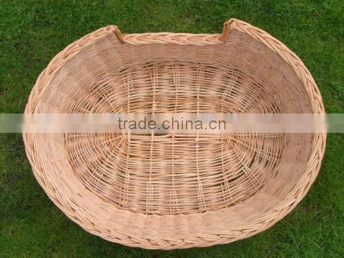 natural oval wicker dog bed basket