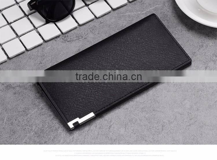 wholesale New men's long Slim Wallet Card Wallet multi cross pattern wallet purse