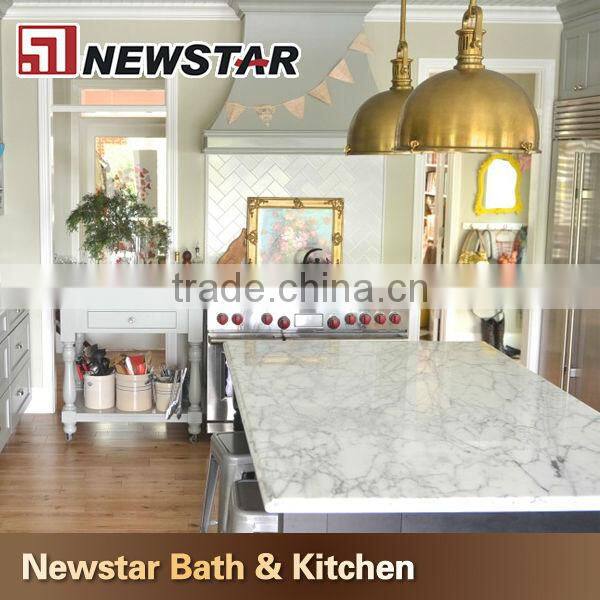 Polisehd China white marble kitchen stone bench tops
