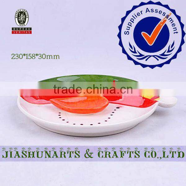 Snowman Head Model Ceramic Food Divider Plate