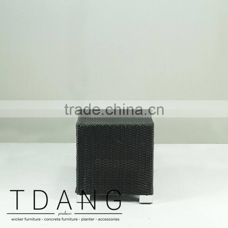 Kessler Wicker Table With Tempered Glass - Outdoor Rattan Coffee Table