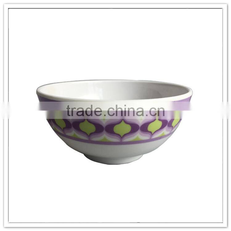 Classic design eco-friendly reusable recycled bowls 100% melamine custom purple printing plastic matcha bowl