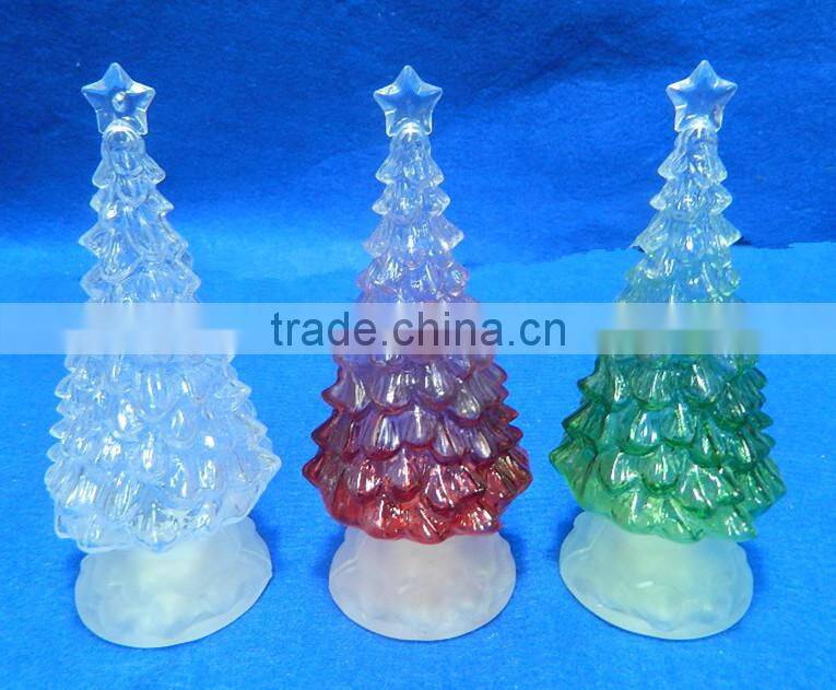new product color changing acrylic led flat flashing led christmas tree