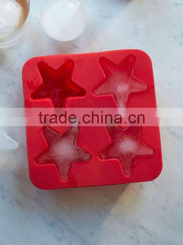 2017 Christmas FDA star shape silicone ice tray