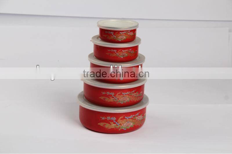 enamel storage bowl food container