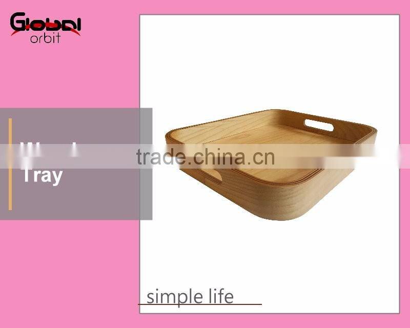 Serving Food Tray Wood Cutlery Tray With Handle Storage Wooden Tray