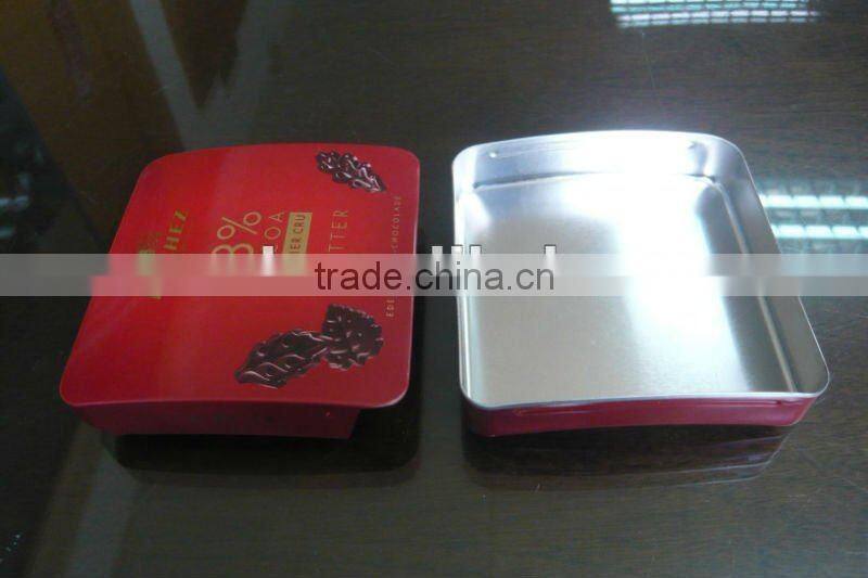 Arched Sliding Tin Case For Candy, Curved Lid Tin