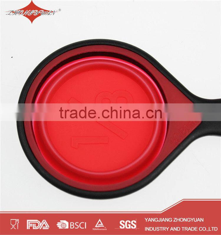 Multicolor new design 4pcs of silicone measuring tools measuring spoons