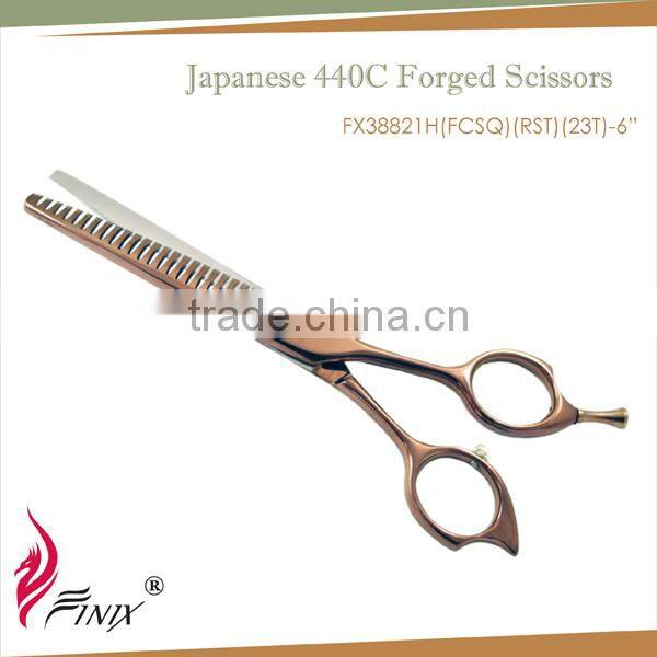 Rose Golden Titanium Professional Hairdressing Thinning Scissors