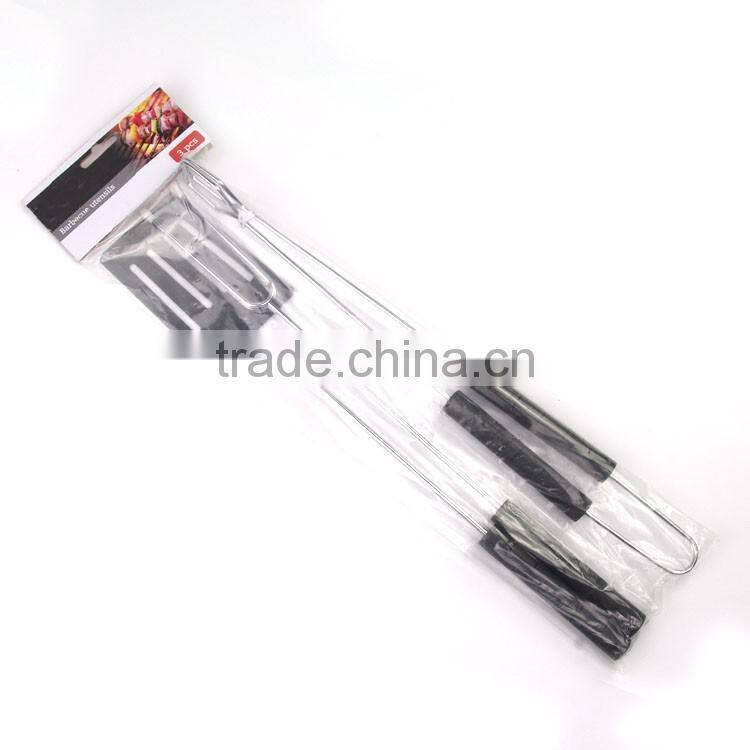 3pcs promotional chrome plated bbq toos set for kids