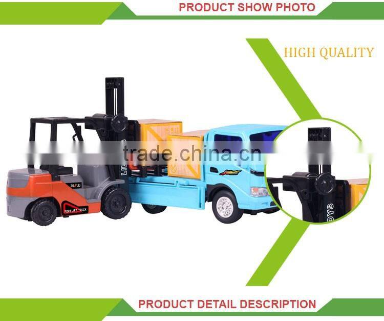Wholesale high quailty inertia plastic diecast toy forklift scale models