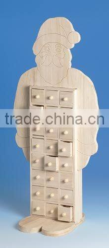 wood Christmas calendar box ,wood Christmas wish calendar